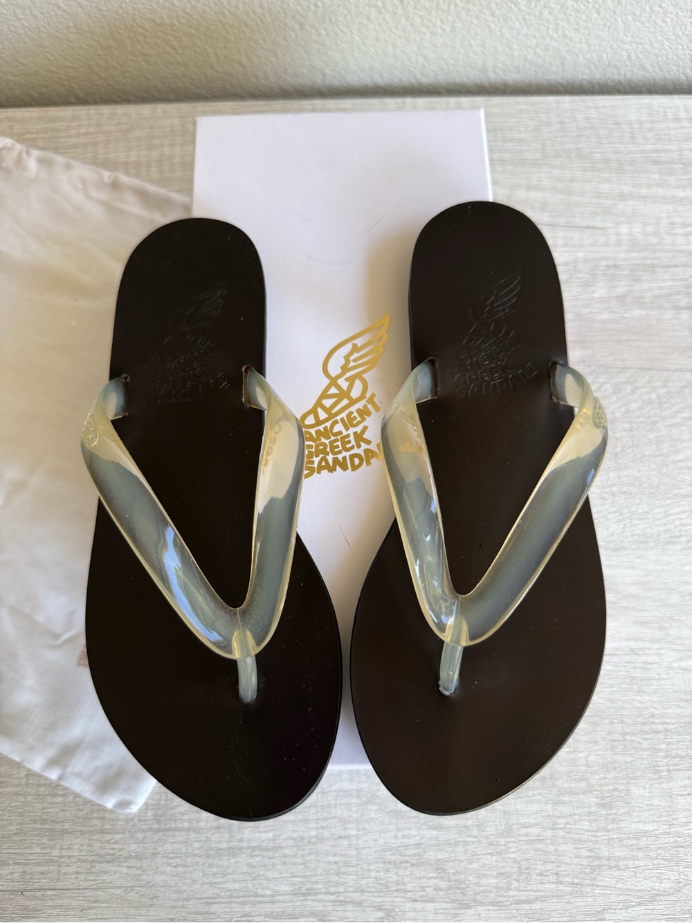 Ancient Greek Saionara Jelly Flip-Flop in Nude Size 36 NWT